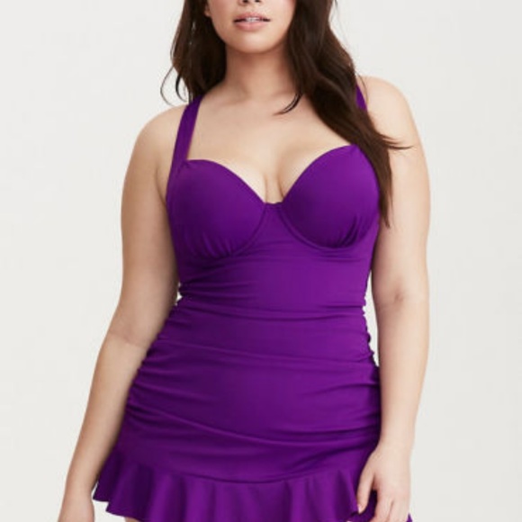 torrid Other - Torrid Purple Skirted One Piece Swim Bathing Suit
